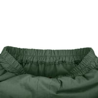 Kratke hlače za žene za žene pamučno posteljina labava casual pant elastična gumba za strugu Duksevi