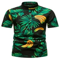 Colisha muškarci Havajski T majica Labavi povremeni modni prugasti bluzi s kratkim rukavima HENELY TOP
