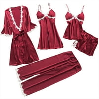 Lopecy-Sta dame Modni udobni čvrsti boja čipke pajamas haljina ženska ženska noćna kućna odjeća odijelo