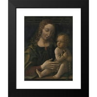 Francesco Napoletano Crna modernog uokvirenog muzeja Art Print pod nazivom - Djevica i dijete