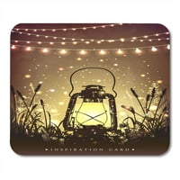 Nevjerojatna vintage lampion na travi s čarobnim svjetlima krijesnika noću nebo neobična inspiracija