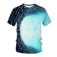 IOPQO Muške majice Muškarci Žene Proljeće Ljeto Ležerne tanke 3D tiskane majice kratkih rukava Top bluza