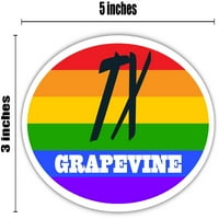 Grapevine T Texas Tarrant County Rainbow Pride zastava Stripes Pride Zastava euro naljepnica od branika