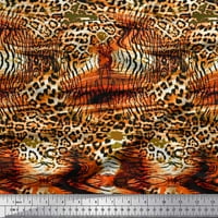 Soimoi Orange Rayon tkanina Leopard & Tiger Kože kože Tkanina za ispis sa dvorištem široko