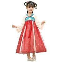 Dječje djevojke oblače modnu odjeću bajke GUZHENG Hanfu za duge rukave Kineske prilagođene performanse