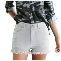 Ženske kratke hlače za ljetni traper rastezljive kratke hlače s visokim strukom srušene kratke hlače