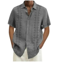 Muška majica od plaže za muškarce Havajska majica s kratkim rukavima Grey XL - najbolji poklon