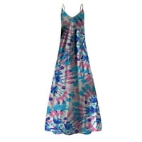 Ovecza Ljetne ženske oblače liniju V izrez Maxi haljina za žene pune rukave ljuljačke cvjetne duge haljine