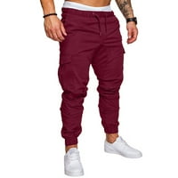 Feternal Muškarci Jeans Solid Color Ripped rupe srušene pantalone o opterećenim pantalonama