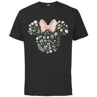 Disney Minnie Mouse icon Proljetne cvijeće - pamučna majica kratkih rukava za odrasle - prilagođeno-crno