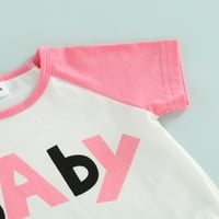 Xkwyshop Toddler Djevojke za djecu Odjeća za odjeću Pismo Otkaži kratki rukav The Majica Ripped Traym