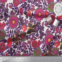 Soimoi Poly Georgette Tkanina od listova i cvjetne umjetničke tkanine otisci sa dvorištem širom