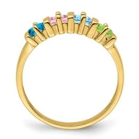 14K žuto zlato sintetički porodični nakit prsten