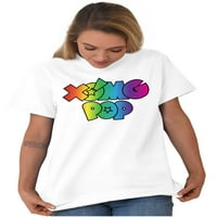 Pop COROFELY NEON Rainbow Logo Ženska grafička majica Tees Brisco Brends 4x
