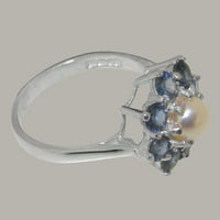 Britanski izrađeni čvrsti 9K bijeli zlatni prsten sa kultiviranim prstenom za angažman za ugradnju i