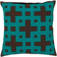 Surya slojevita bloka 20 20 tamno smeđi i smaragdni poklopac jastuka AR083-