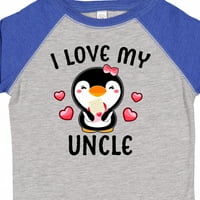 Inktastic volim svoj ujak sa slatkim pingvinom i srcima poklon toddler toddler djevojka majica