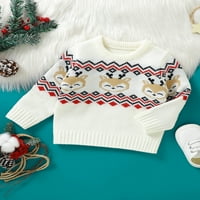 Amilieee Toddler Baby Božićni džemperi Slatki dugi rukav topli pleteni plovidbe Pulover Jesen Zimske