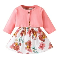 Ljetne haljine za djevojčice Toddler haljina bez rukava od pune boje dugih rukava od kaputa za dugih