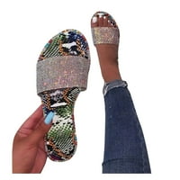 Sandale za žene vanjski print Stanovi otvoreni nožni svijetli casual papuče za šetnju plaže Multicolor