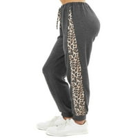 Ženski leopard tiskani casual joggers hlače gamaše joga sportske pantalone za teretane