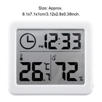 TSSUOUun digitalni LCD veliki ekran Automatski ekran Dekor tablice Clock Square Shape Hygrometar Jednostavni stil Temperaturni ured