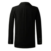 Petort ženske ležerne jakne plus veličina poslovnih casual dugačkih bluže crnih, xl