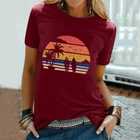 Aloohaidyvio Ženski čišćenje majica, ženske vrhove Rainbow Beach tiskana ljetna bluza s kratkim rukavima