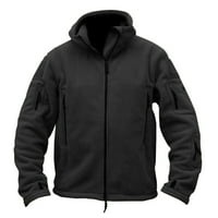 Haxmnou Mens Fashion Jednostavni kamuflažni džep Cardigan patentni patentni džemperski jaknu Black XL