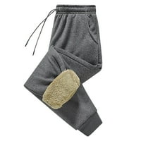Hlače za žene muške termalne džepove zadebljane obložene casual sportske pantalone Sive + 3xl