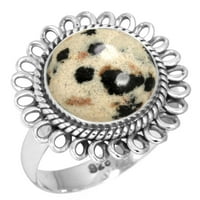 Sterling srebrna ženska nakita prirodni dalmatinski prsten