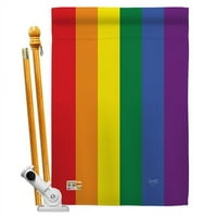Breeze Decor BD-ST-HS-115100-IP-BO-D-US15-BD u. Rainbow Inspirational Supporti Utisci Dekorativna vertikalna dvostrana kuća zastava sa polenim nosačem hardver