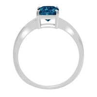 1,75ct zračenje prirodnog London Blue Topaz 14k bijeli zlatni godišnjički zaručnički prsten veličine