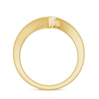 Marquise u obliku solitaire moissite bypass angažman prsten, 14k žuto zlato, SAD 7.50