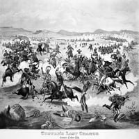 Mali bighorn, 1876. N'Custer's Posljednje naboj. ' Litografija, 1876. Print poster by