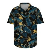 Modna havajska majica cvjetni print s kratkim rukavima s majicom rever velike i visoke majica Summer