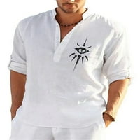 Sanviglor Muška majica Roll rukavi vrhovi majica s dugim rukavima Havajski ljetne košulje Dnevna haljina