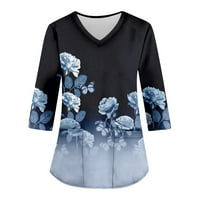 Ballsfhk majice za žene za žene Ispis grafičkih marama Bluze Uniformni kombinezoni pulover