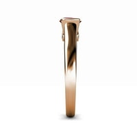 Rhodolite Garnet i Diamond Solitaire Plus zaručnički prsten 1. CT TW u 14K Rose Gold.Size 8.5