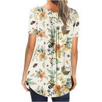 Awdenio Clearence Ženske majice za ljetni ženski modni ispisani labavi majica kratkih rukava bluza okrugli