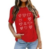 Ženske majice prevelike ljubavi srca tiskali su kratkim rukavima kratkih rukava slatke slatke majice