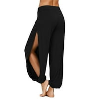 Eczipvz gamaše za žene ženske crne bljeskalice joge hlače, crossover visokog struka ležerne tamke za