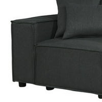 Makai modularni kauč sa jastucima, kvadratne ruke, Welt Trim, tamno siva - Saltoro Sherpi
