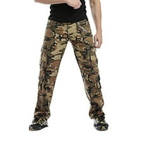 Zkozptok teretni pantalone za muškarce opušteno fit camo muti-džepovi na otvorenom jogger crtež ravne