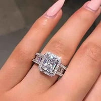 Prstenovi cirkon prstenovi dame dame poklon nakit djevojke prstenje vjenčani prstenovi srebrni 7
