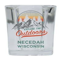 Necedah Wisconsin Istražite na otvorenom Suvenir Square Bany alkoholno staklo 4-pakovanje