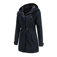 Zimski kaput za žene čvrste jakne jakne jakne s kapuljačom s kapuljačom Vjetrootporna mornarica s