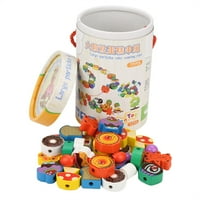 Drvena igračka za navoj perle, izdržljiva drvena igračka igračka, prenosiva za predškolsku djecu dječje