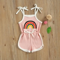 Canrulo Baby Girls Driveless Rainbow Ispis OFS-ramena Subvender Jednodijelni ROMper ružičasti 3- godine