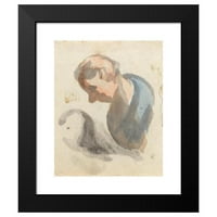 Honoré Daumier Black Modern Framed Museum Art Print pod nazivom - šef muškarca VII